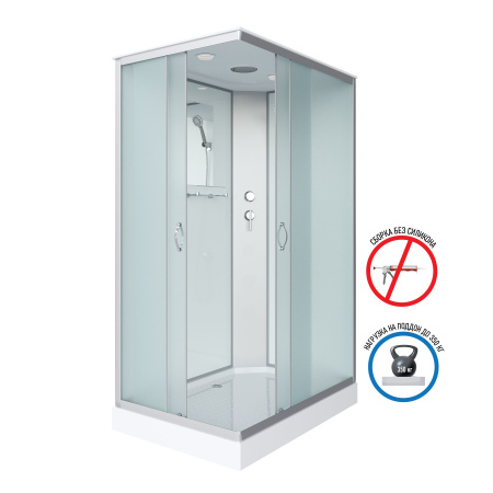 Душевая кабина Niagara Classic NG-2510-14RBK (120х80х200) высокий поддон(40см),стекло тонированное