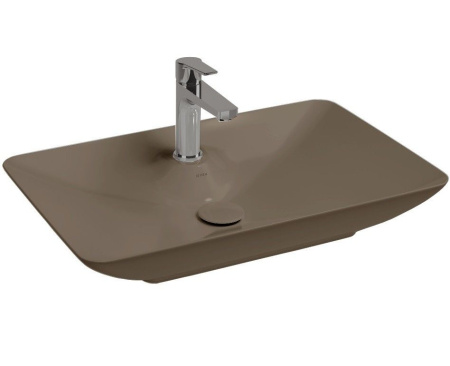 Раковина ISVEA SistemaY Clear накладная 644*395*125 1 цвет коричневый матовый 10SY50065SV-2H