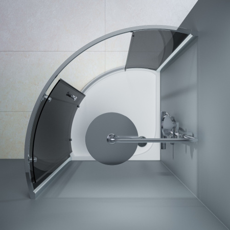 W83UG-315-090CG Like Solo Slide Душевое ограждение AM.PM 90x90x200, стекло тонированное, профиль хром