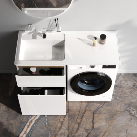 M85AFSX0602WG X-Joy База под столешницу для стиральной машины, напольная, 60 см, 2 ящика, белый глянец