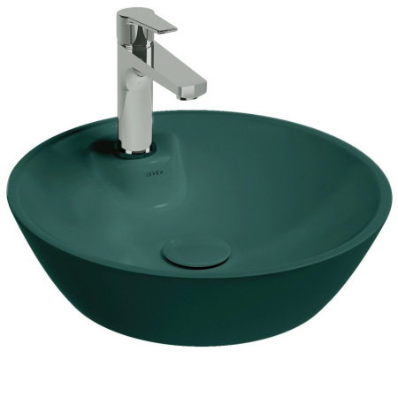 Раковина ISVEA SistemaY Soft накладная 450*450*120 1 цвет изумрудный матовый 10SY65045SV-2P
