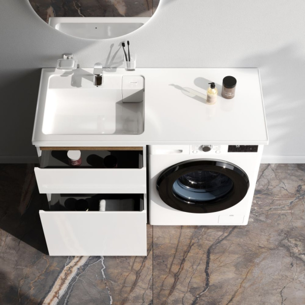 M85AFSX0602WG X-Joy База под столешницу для стиральной машины, напольная, 60 см, 2 ящика, белый глянец