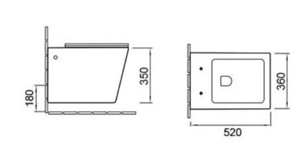 Безободковый подвесной унитаз SantiLine SL-5004MB сиденье микролифт, цвет черный матовый