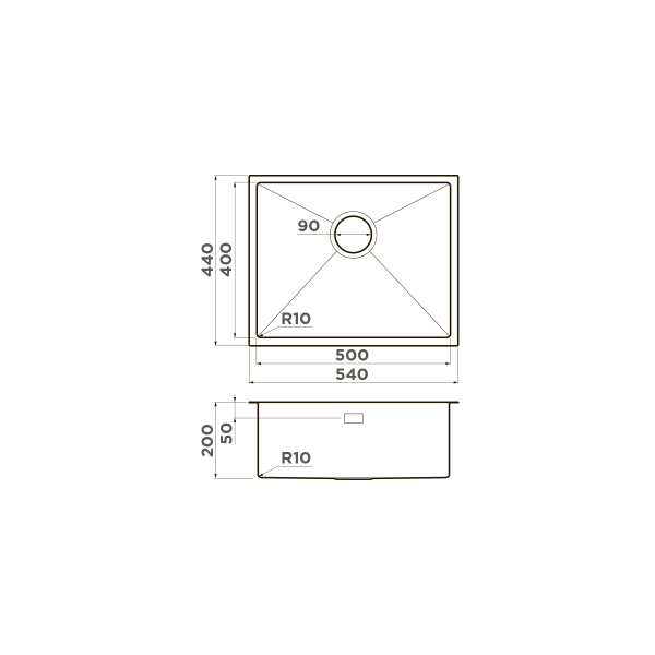 Кухонная мойка Omoikiri Taki 54-U/IF-GB нерж. сталь/графит 4997019