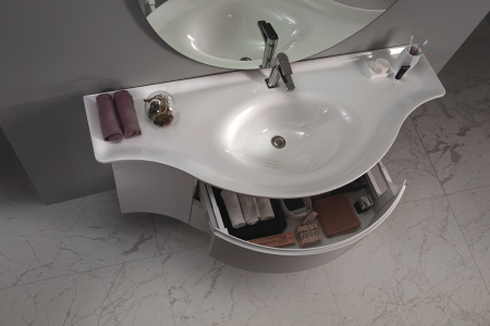 Тумба под умывальник Belux Версаль подвесная 141-02, белый глянцевый