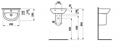 Умывальник Laufen Pro B 8159520001041 45x33x15