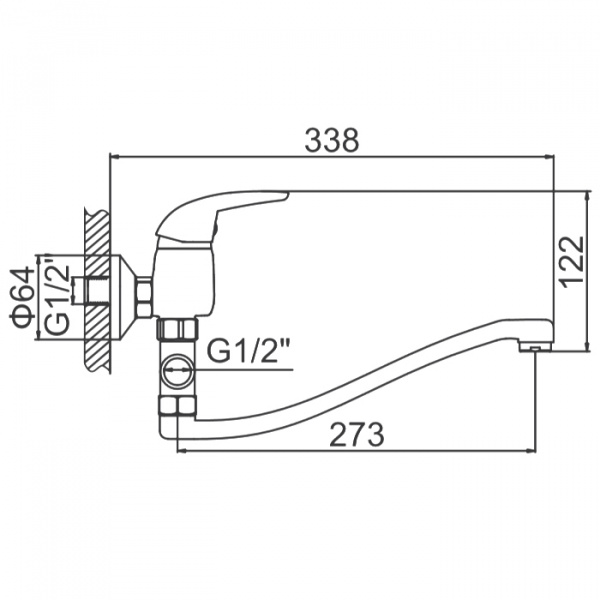 Смеситель для ванны Ledeme H38-B L2138-B