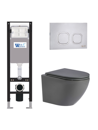 Комплект инсталляции с унитазом Weltwasser AMBERG 350 + MERZBACH 041 MT-GR + AMBERG RD-MT CR