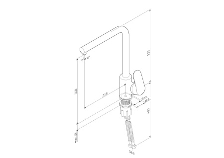 F8005011 Like, Смеситель для кухни AM.PM L-образный излив, сатин