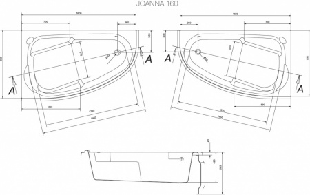Каркас для акриловой ванны Cersanit Joanna 160 K-RW-JOANNA*160n