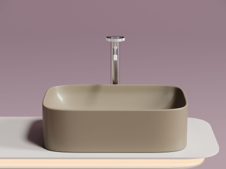 Умывальник чаша накладная прямоугольная Ceramicanova Element 505*380*150мм, капучино матовый, CN6052MC