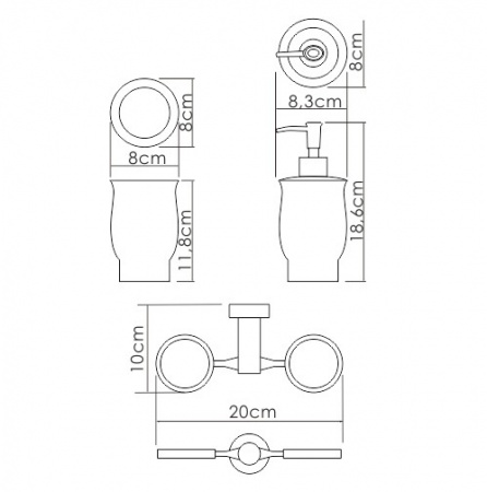Держатель стакана и дозатора WasserKRAFT K-24289