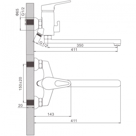 Смеситель для ванны Gerhans K13109