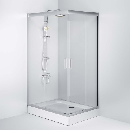 W90G-404-120290-MT Gem Twin Slide 120x90. Душевое ограждение AM.PM,120x90, профиль мат хром, стекло прозрачное