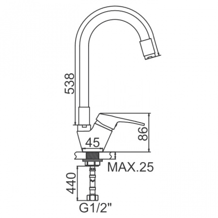 Смеситель для мойки с гибким изливом Ledeme H53 L4153-4