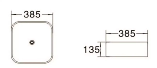 Раковина SantiLine SL-1052 39х39 белая