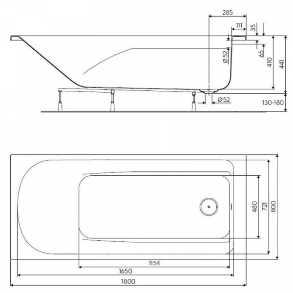 Акриловая ванна Kolo Comfort Plus XWP1480000 180х80