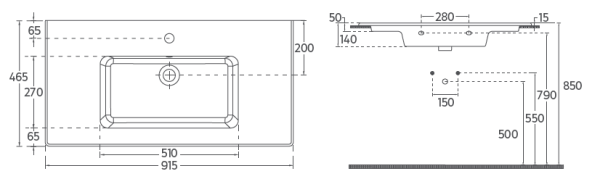 Раковина Isvea SistemaT 91 см цвет белый 10SL50091SV