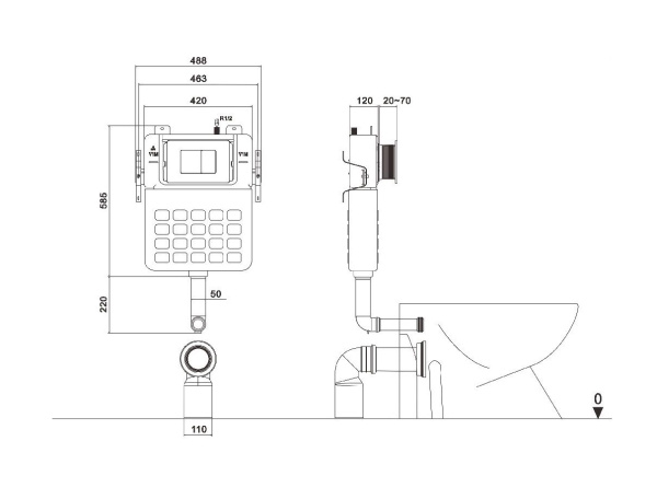 Инсталяция CR333 для приставных унитазов Ceruttispa