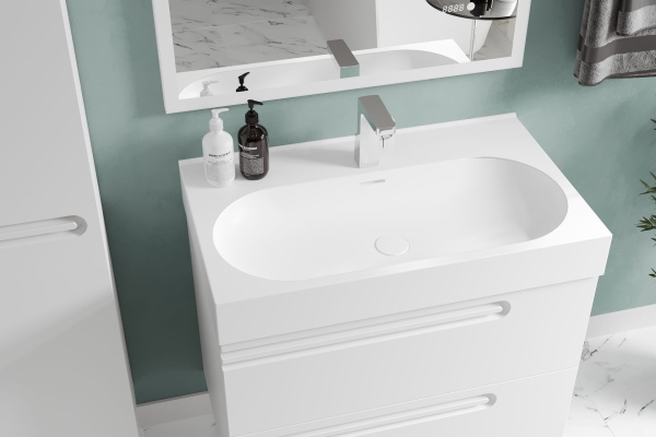 Тумба под умывальник Belux подвесная Стокгольм 70-02 Белый глянцевый