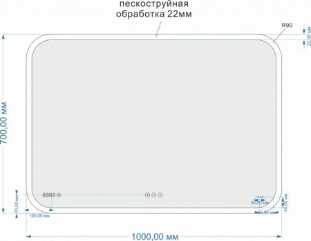 Зеркало Cersanit Led 070 Design Pro 100 KN-LU-LED070*100-p-Os