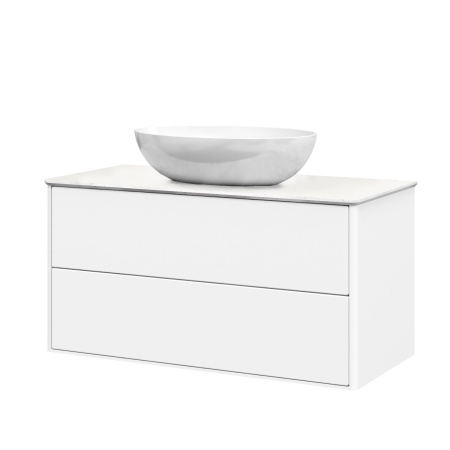 Тумба под умывальник Belux Джаз подвесная 100-02, белый глянцевый