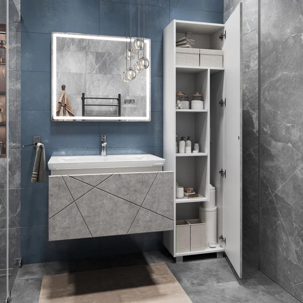 Тумба под раковину подвесная VIGO Geometry 035 бетон, 80 см