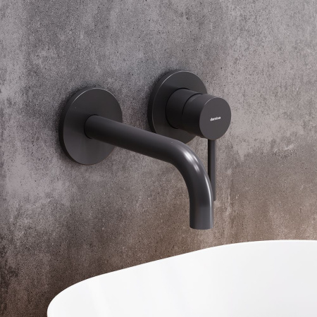 360260300 Scandinavian Pure Смеситель для умывальника Damixa монтируемый в стену, чёрный