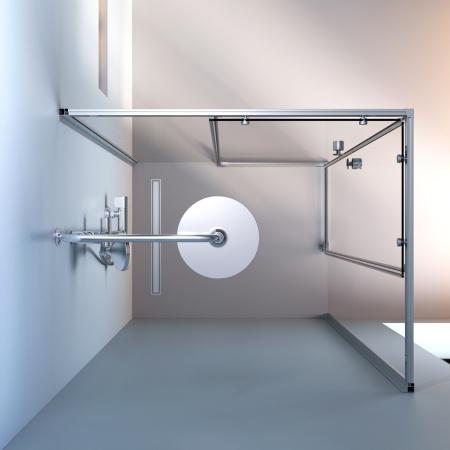 W94G-403-10080-MТ Душевое ограждение AM.PM X-Joy Square Slide 100х80, мат хром, прозрачное