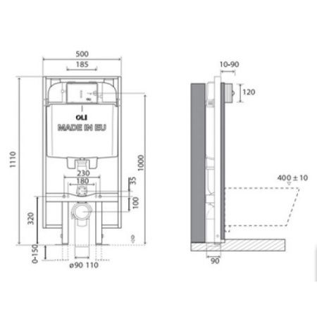 Инсталляция для унитаза Oli 74 Plus S90 механическая 601803