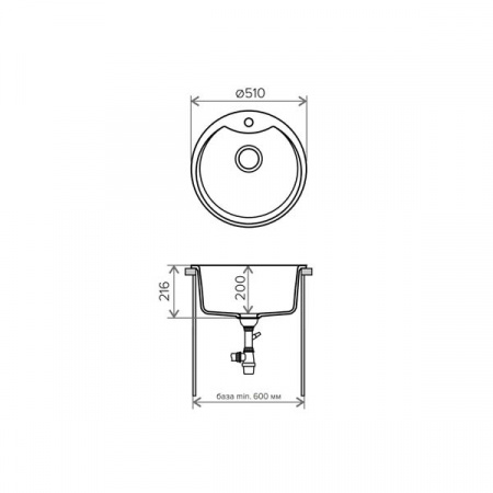 Кухонная мойка Tolero R-108E 51x51 серый