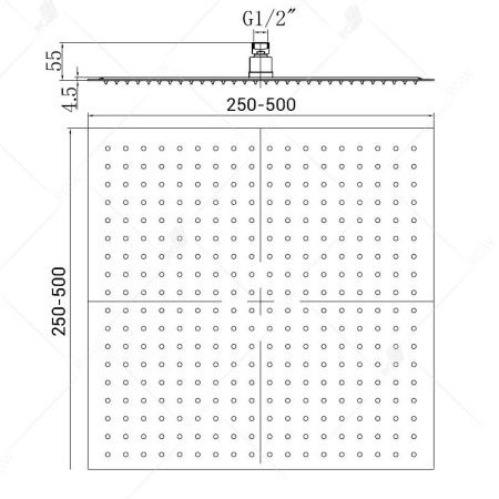 Верхний душ 3D квадратный RGW SP-82 25х25 см 21148225-01