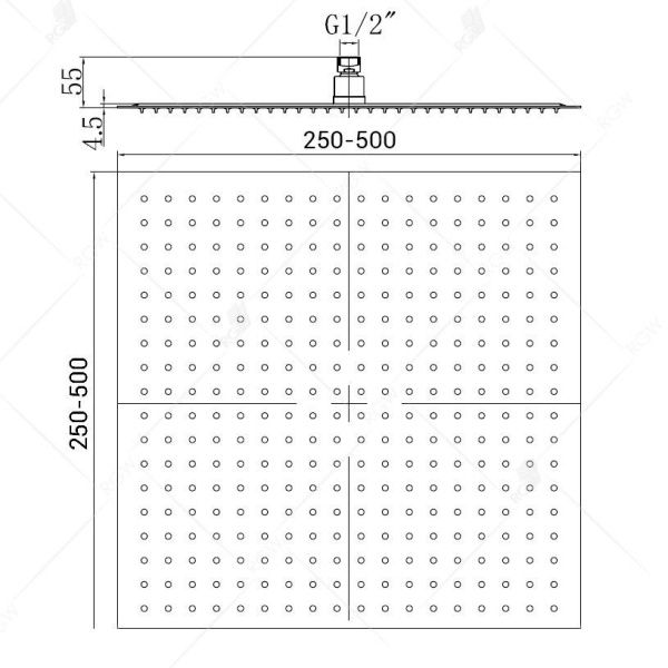 Верхний душ 3D квадратный RGW SP-82 25х25 см 21148225-01