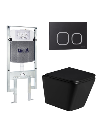 Комплект инсталляции с унитазом Weltwasser AMBERG 497 ST + GELBACH 043 GL-BL + AMBERG RD-BL