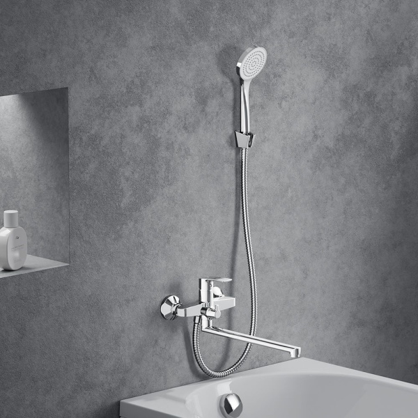 489500000 Eclipse 2.0 Смеситель для ванны и душа AM.PM с универсальным изливом и душ.набором, хром