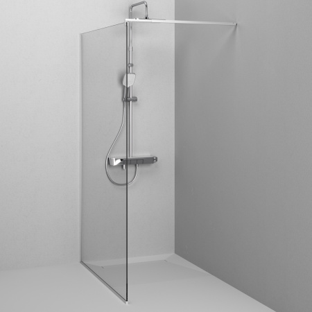 W84WI-120-F1-MTE Душевая перегородка AM.PM Func 120x200, стекло прозр. 8 мм + покрытие, профиль мат хром