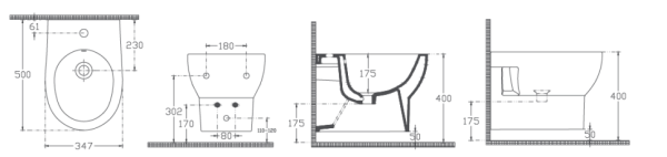 Биде подвесное ISVEA Absolute 10AB41001SV компакт,  цвет белый 10AB41001SV