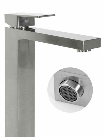 Cмеситель для раковины Высокий Hansberge H2070 Никель