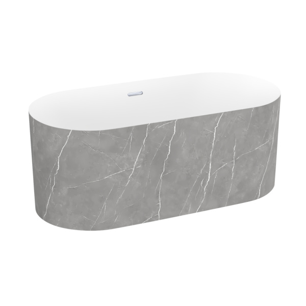 Акриловая ванна в наборе 4 в 1: отдельностоящая ванна, ножки, экран, слив-перелив Wellsee Chalice Perfection 230605001