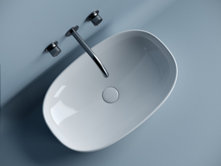 Умывальник чаша накладная овальная Ceramicanova Element 600*380*140мм, Белый, CN5039