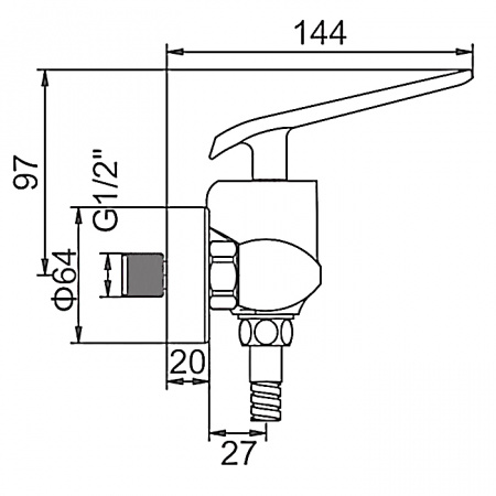 Смеситель для душа Ledeme H74WR L2074WR