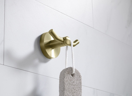 Крючок для ванной комнаты двойной TIMO Saona 13012/17, матовое золото