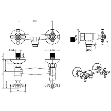 Смеситель для душа Boheme Satine 314-ST Бронза