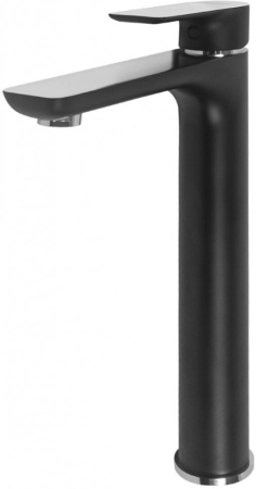 Cмеситель для раковины Высокий Hansberge H2099 Черный хром