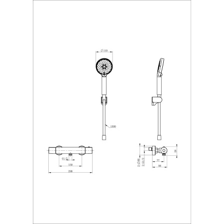 Смеситель для душа с термостатом WONZON & WOGHAND, Темный графит (WW-B2029-A-BGG)