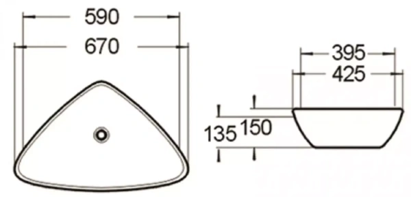 Раковина SantiLine SL-1034 59х40 белая