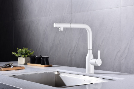 Смеситель для кухни Paulmark VIPER Vi213105-431(WH), белый матовый