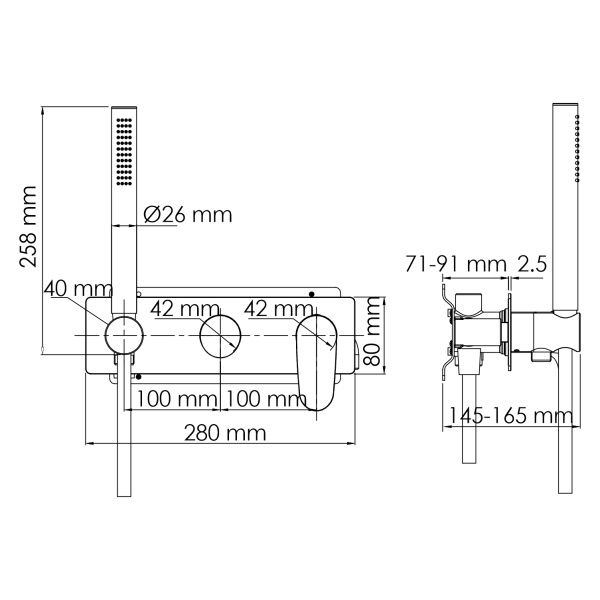 Смеситель для душа Wasserkraft Dinkel 5877 со встраиваемой системой монтажа