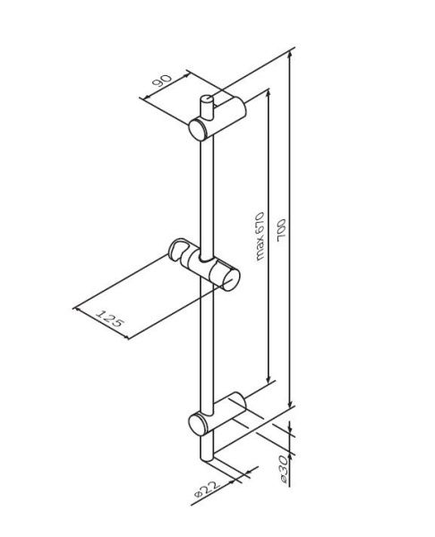 Штанга для душа AM.PM Gem F0390000
