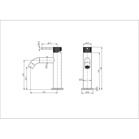 Смеситель для раковины WONZON & WOGHAND, Брашированное золото (WW-H1061-BG)